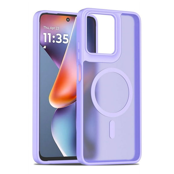 Rosebono Compatible With Motorola Moto G Play 2026 Case, Magnetic Translucent Matte Hybrid Gradient Transparent Soft TPU Clear Skin Cover Protection Case (Purple)