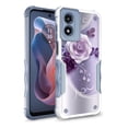 thumbnail image 1 of Rosebono Compatible With Motorola Moto G Power 2025 Case, Hybrid Dual Layer Graphic Design Pattern Heavy Duty Protection Case For Motorola Moto G Power 2025 (Purple Flower), 1 of 4