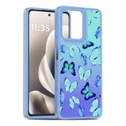 Rosebono Compatible With Motorola Moto G Power 2025 / Moto G Power 2026 Case, Graphic Design Translucent Matte Gradient Transparent Soft TPU Skin Cover Protection Case Butterfly