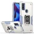 thumbnail image 1 of Rosebono Compatible With Motorola Moto G Pure / G Power 2022 Case, Hybrid Metal Ring Magnetic Support Kickstand Protective Defender Armor Cover Case (White), 1 of 9