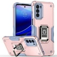 thumbnail image 1 of Rosebono Compatible With Motorola Moto G Stylus 2022 (4G) Case, Hybrid Metal Ring Magnetic Support Kickstand Protective Defender Armor Cover Case (Rose Gold), 1 of 8