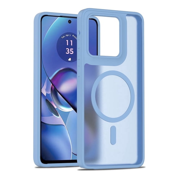 Rosebono Compatible With Motorola Moto G Stylus 2025 Case, Compatible with MagSafe Hybrid Gradient Transparent Soft TPU Clear Skin Cover Protection Case (Blue)