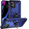 thumbnail image 1 of Rosebono Compatible With Motorola Moto G14 Case, Hybrid Slim Armor Cover Case With Adjustable Integrated 180 or 360 Degree Rotating Ring Kickstand For Motorola Moto G14 (Navy), 1 of 5