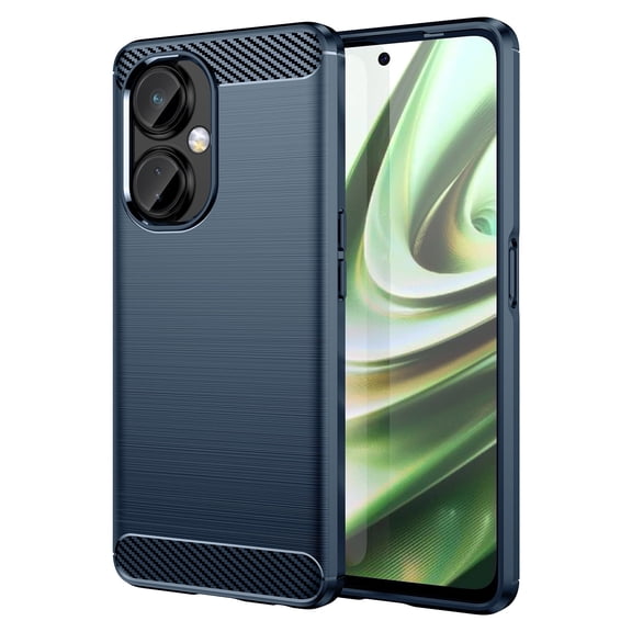 Rosebono Compatible With OnePlus Nord N30 5G Case, Premium TPU Carbon Fiber Texture Design Slim Fit Flexible Shock Absorbent Drop Protection Protective Case for OnePlus Nord N30 5G (Navy)