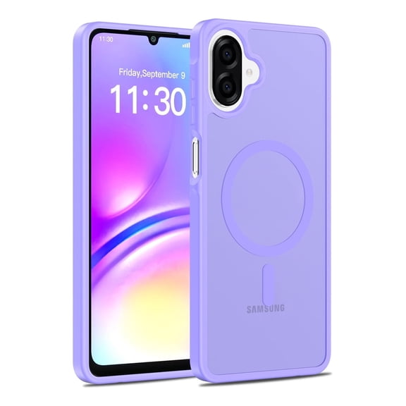 Rosebono Compatible With Samsung Galaxy A07/ Galaxy A06 Case, Magnetic Translucent Matte Hybrid Gradient Transparent Soft TPU Clear Skin Cover Protection Case (Purple)