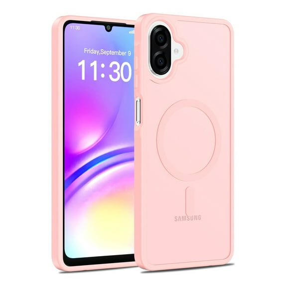 Rosebono Compatible With Samsung Galaxy A07/ Galaxy A06 Case, Magnetic Translucent Matte Hybrid Gradient Transparent Soft TPU Clear Skin Cover Protection Case (Pink)
