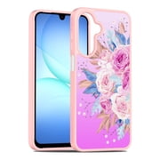 Rosebono Compatible With Samsung Galaxy A16 / Galaxy A17 / Galaxy A26 Case, Graphic Design Translucent Matte Gradient Transparent Soft TPU Skin Cover Protection Case Pink Flower