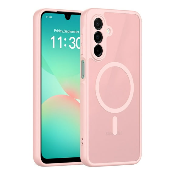 Rosebono Compatible With Samsung Galaxy A17/ Galaxy A16 / Galaxy A26 Case, Magnetic Translucent Matte Hybrid Gradient Transparent Soft TPU Clear Skin Cover Protection Case (Pink)