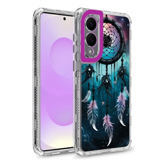 Rosebono Compatible With Samsung Galaxy S25 Edge Case, Crystal Clear Frame Graphics Design 3-Layer Hybrid Case For Samsung Galaxy S25 Edge (Dream Catcher)