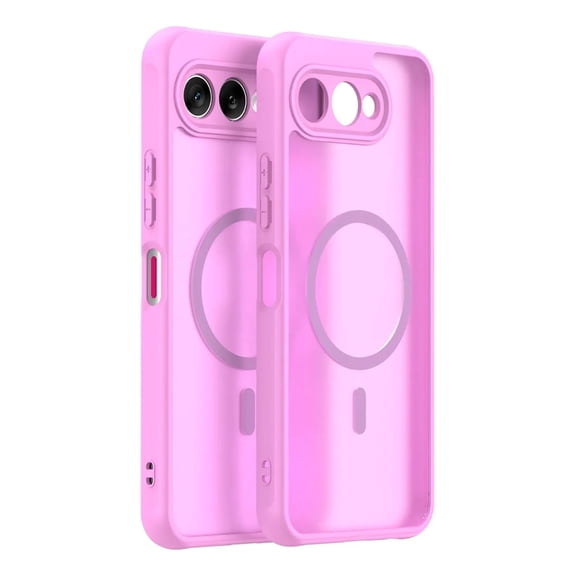 Rosebono Compatible T-Mobile REVVL 8 / T Phone 3 Case, Magnetic Translucent Matte Hybrid Gradient Transparent Soft TPU Clear Skin Cover Protection Case (Pink)