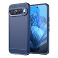 thumbnail image 1 of Rosebono Compatible With Google Pixel 9 / Pixel 9 Pro Carbon Fiber Texture Pattern TPU Case (Navy), 1 of 5