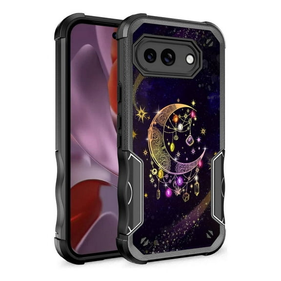 Rosebono Compatible With Google Pixel 9A Case, Hybrid Dual Layer Graphic Design Pattern Heavy Duty Protection Case For Google Pixel 9A (Wiccan)