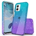 thumbnail image 1 of Rosebono Compatible With Motorola Moto G Stylus 2023, Hybrid Glitter Sparkle Transparent Colorful Gradient TPU Skin Cover Protection Case (Teal/Purple), 1 of 4