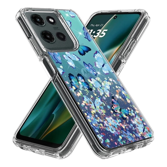 Rosebono Compatible With Motorola Moto G Stylus 2025 Case, Hybrid Graphic Design Pattern Cover Case (Butterfly)