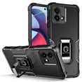 thumbnail image 1 of Rosebono Compatible With Motorola Moto G Stylus 5G 2023 Case, Hybrid Metal Ring Magnetic Support Kickstand Protective Defender Armor Cover Case (Black), 1 of 5