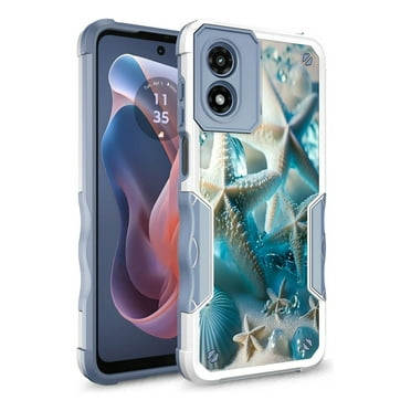 Rosebono Compatible With Motorola Moto G Stylus 5G 2024 Case, Hybrid Dual Layer Graphic Design Pattern Heavy Duty Protection Case For Motorola Moto G Stylus 5G 2024 (Starfish)