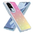 thumbnail image 1 of Rosebono Compatible With OPPO Reno 10 / Reno 10 Pro Case, Hybrid Glitter Sparkle Transparent Colorful Gradient TPU Skin Cover Protection Case (Gold/Pink), 1 of 4