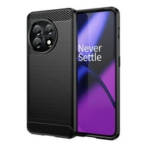 Rosebono Compatible With OnePlus 11 5G Carbon Fiber Texture Pattern TPU Case (Black)