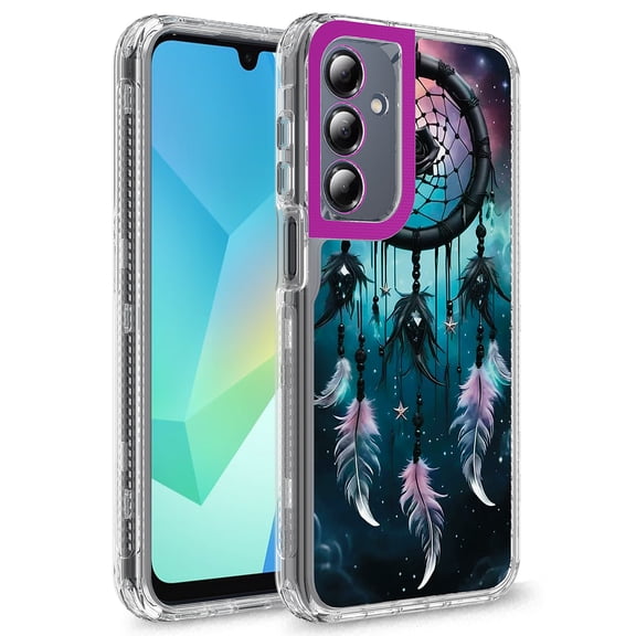 Rosebono Compatible With Samsung Galaxy A16 Case, Crystal Clear Frame Graphics Design 3-Layer Hybrid Case For Samsung Galaxy A16 (Dream Catcher)