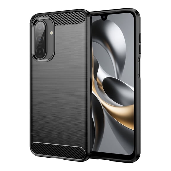 Rosebono Compatible With Samsung Galaxy A17 Carbon Fiber Texture Pattern TPU Case (Black)
