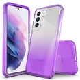 thumbnail image 1 of Rosebono Compatible With Samsung Galaxy A24 4G, Hybrid Gradient Transparent Soft TPU Clear Skin Cover Protection Case (Purple), 1 of 4