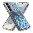 thumbnail image 1 of Rosebono Compatible With Samsung Galaxy S24 Case, Hybrid Graphic Design Pattern Cover Case (Blue Flower), 1 of 4