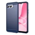 thumbnail image 1 of Rosebono Compatible With T-Mobile REVVL 8 / T Phone 3 Carbon Fiber Texture Pattern TPU Case (Navy), 1 of 6