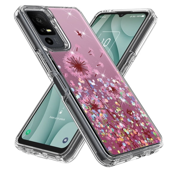 Rosebono Compatible With TCL 40 XE 5G Case, Hybrid Graphic Design Pattern Cover Case (Dandelion)