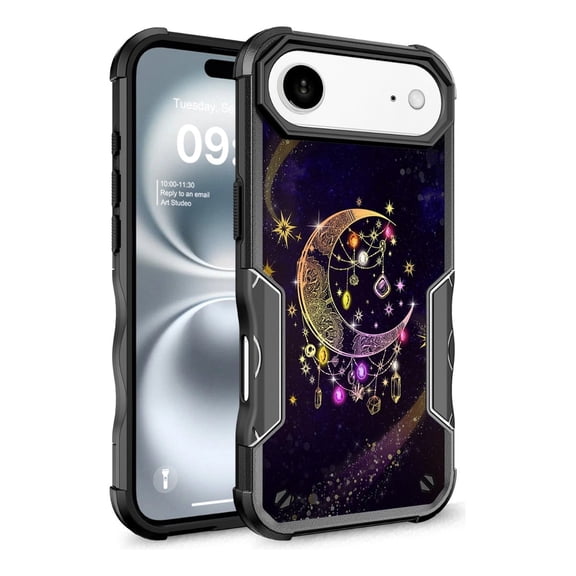 Rosebono Compatible With iPhone Air Case, Hybrid Dual Layer Graphic Design Pattern Heavy Duty Protection Case (Wiccan)