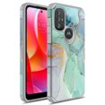 thumbnail image 1 of Rosebono Phone Case for Motorola Moto G Pure 2021 / Moto G Power 2022, Slim Hybrid Shockproof Graphic Fashion Cover Armor Case (Green Marble), 1 of 5