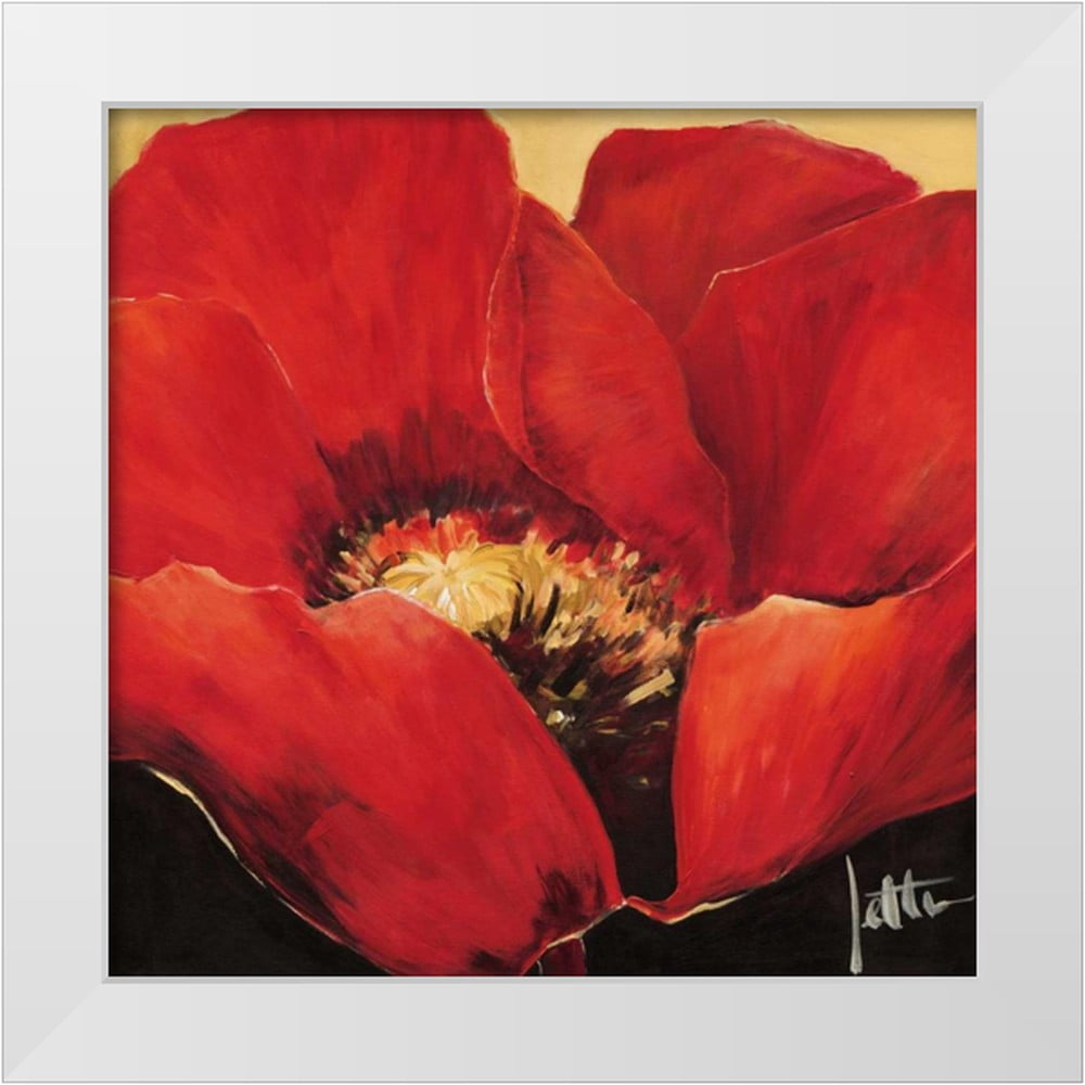 Roseboom, Jettie 12x12 White Modern Wood Framed Museum Art Print Titled Red beauty II