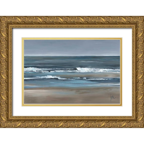 Roseboom, Jettie 14x11 Gold Ornate Wood Framed with Double Matting Museum Art Print Titled - Waves I