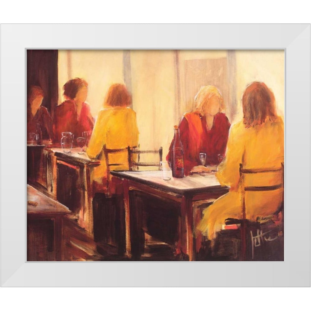 Roseboom, Jettie 14x12 White Modern Wood Framed Museum Art Print Titled A good conversation II
