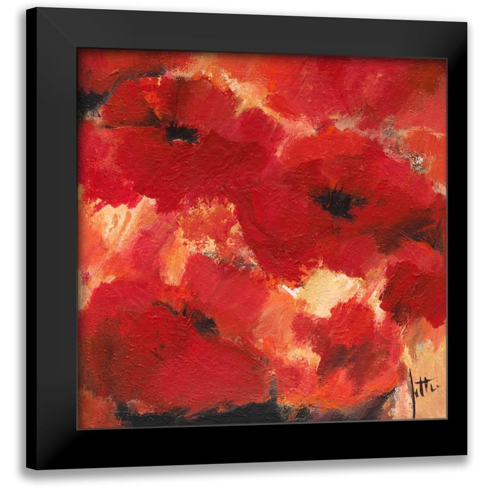 Roseboom, Jettie 15x15 Black Modern Framed Museum Art Print Titled Abstract Flowers I
