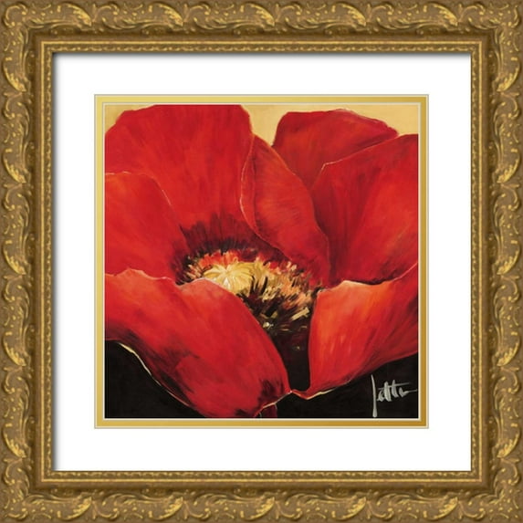 Roseboom, Jettie 20x20 Gold Ornate Wood Framed with Double Matting Museum Art Print Titled - Red beauty II