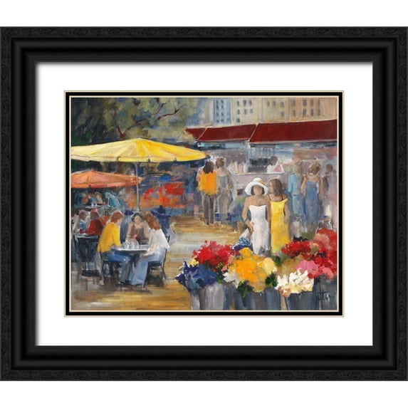 Roseboom, Jettie 24x20 Black Ornate Wood Framed with Double Matting Museum Art Print Titled - Summer market II
