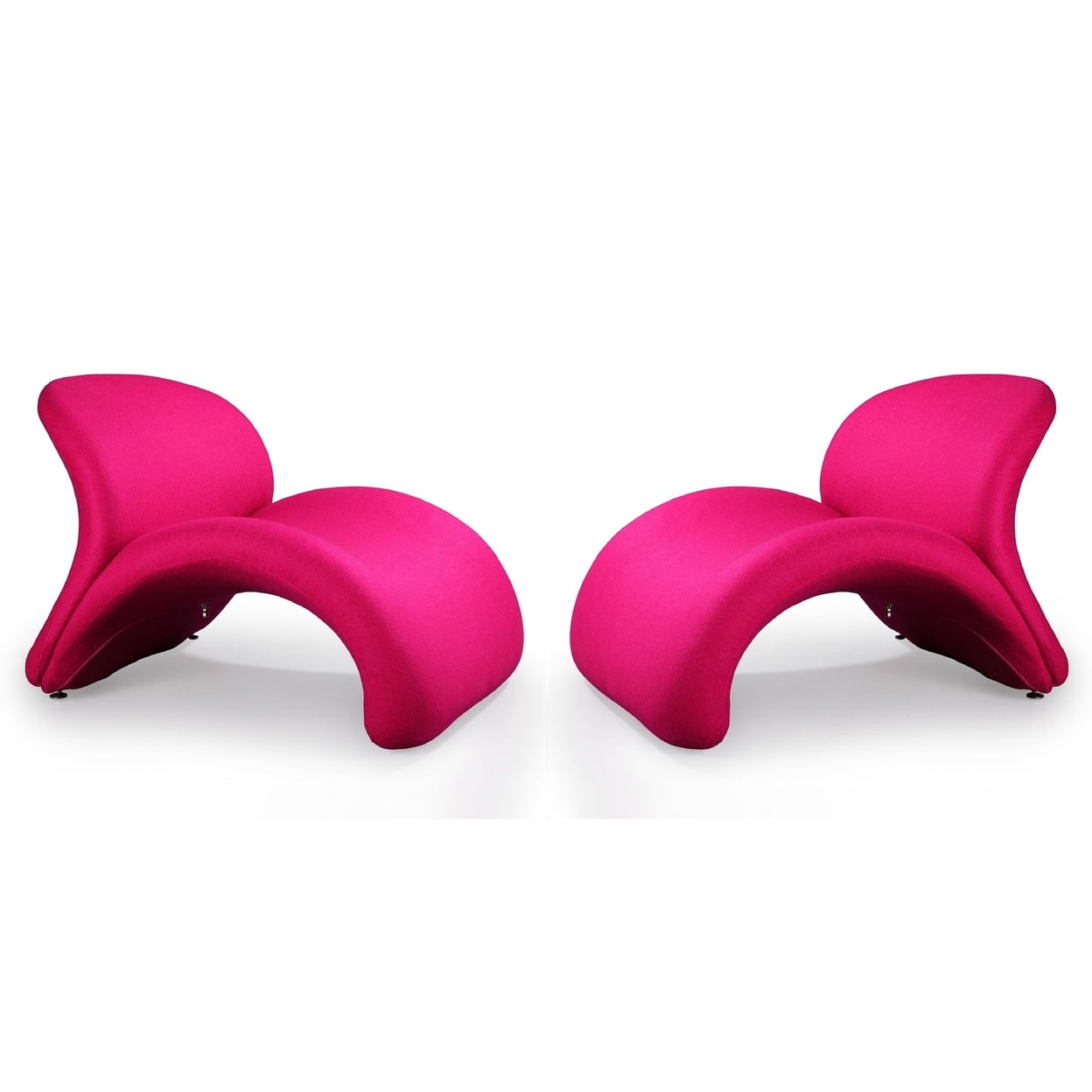 Fuchsia Geometric Metal Slipper Accent Chair