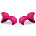 thumbnail image 1 of Manhattan Comfort Rosebud Fabric Accent Chair in Fuchsia Pink (Set of 2), 1 of 5