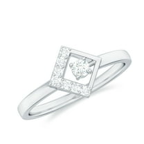 Rosec Jewels - 0.25 CT Certified Moissanite Promise Ring for Women, Elegant Moissanite Gold Ring in Prong Setting, 925 Sterling Silver, US 4.00