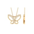 thumbnail image 1 of Rosec Jewels 0.25 CT Diamond Statement Butterfly Charm Pendant for Women, 10K Yellow Gold, 1 of 7