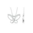 thumbnail image 1 of Rosec Jewels 0.25 CT Diamond Statement Butterfly Charm Pendant for Women, 18K White Gold, 1 of 7
