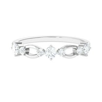 Rosec Jewels - 0.50 CT Cubic Zirconia Promise Ring for Women, Elegant Cubic Zirconia Gold Ring in Prong Setting, 925 Sterling Silver, US 4.00