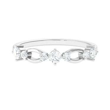Rosec Jewels - 0.50 CT Cubic Zirconia Promise Ring for Women, Elegant Cubic Zirconia Gold Ring in Prong Setting, 925 Sterling Silver, US 4.00