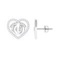 thumbnail image 1 of Rosec Jewels 0.50 CT Diamond Heart Stud Earrings with Feet, Natural Diamond Stud Earrings for Women in Gold (HI-SI Quality, April Birthstone), 14K White Gold, 1 of 8