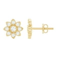 thumbnail image 1 of Rosec Jewels 1/2 CT Diamond Flower Stud Earrings in Prong Setting, 18K Yellow Gold, 1 of 9