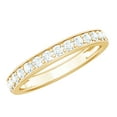 thumbnail image 1 of Rosec Jewels Round Moissanite Half Eternity Ring for Women, 10K Yellow Gold, US 3.50, 1 of 7