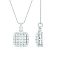 thumbnail image 1 of Rosec Jewels 1/2 CT Square Diamond Cluster Pendant in Gold for Women, 925 Sterling Silver, 1 of 8