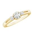 thumbnail image 1 of Rosec Jewels 1/2 CT Three Stone Promise Ring for Women with Round Cut Moissanite, 14K Yellow Gold, US 12.00, 1 of 8