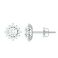 thumbnail image 1 of Rosec Jewels 1.25 CT Classic Moissanite Stud Earrings with Halo, 14K White Gold, 1 of 8