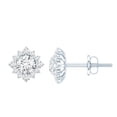 thumbnail image 1 of Rosec Jewels 1 CT Classic Moissanite Stud Earrings with Halo, 925 Sterling Silver, 1 of 6
